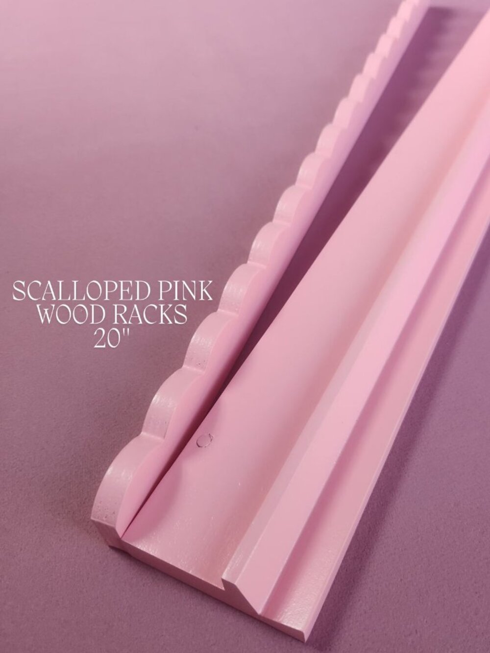 Scalloped Wood Mah Jongg Racks with Pushers - Pink 20" (Set of 4)